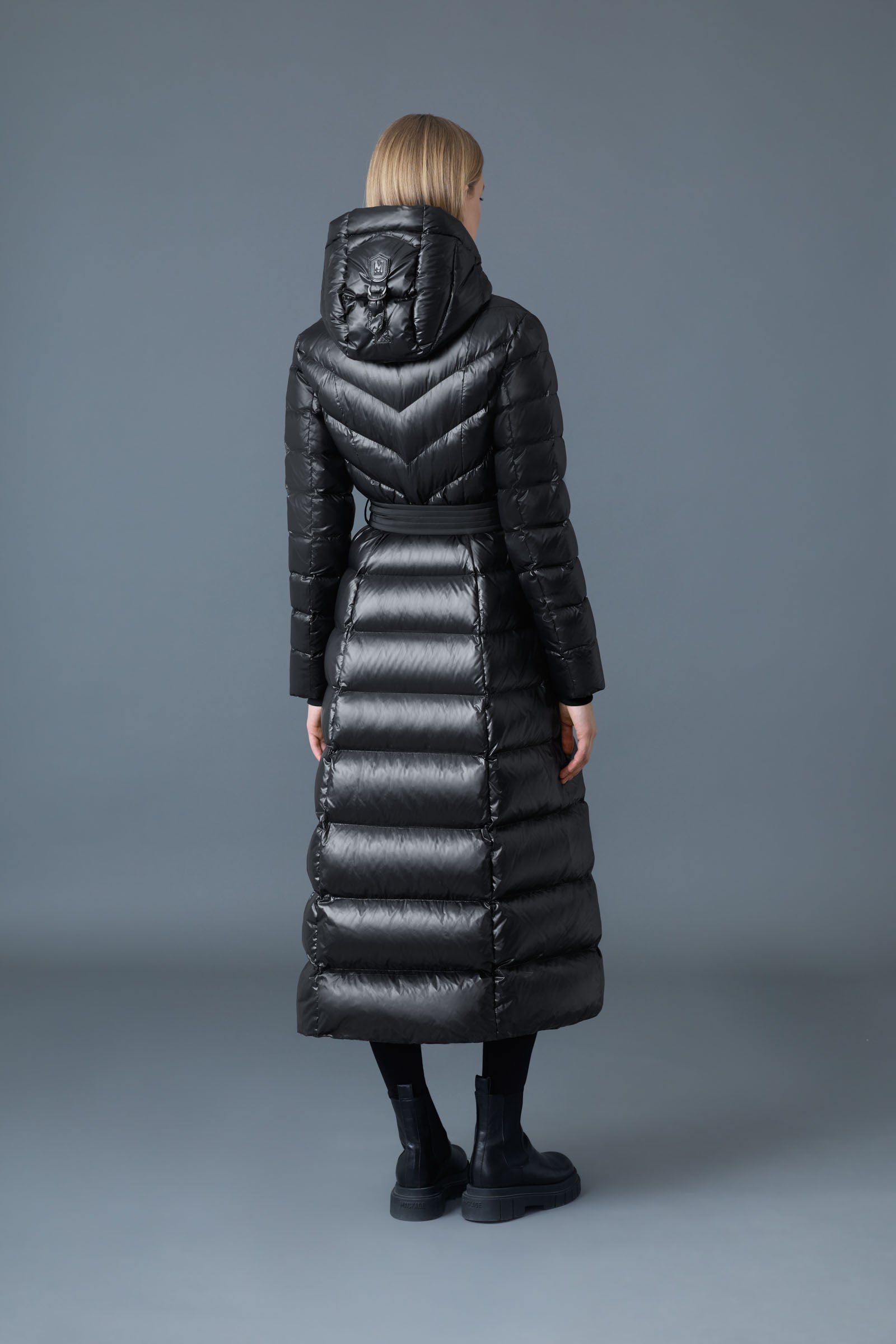 CALINA Manteau maxi en duvet lustré