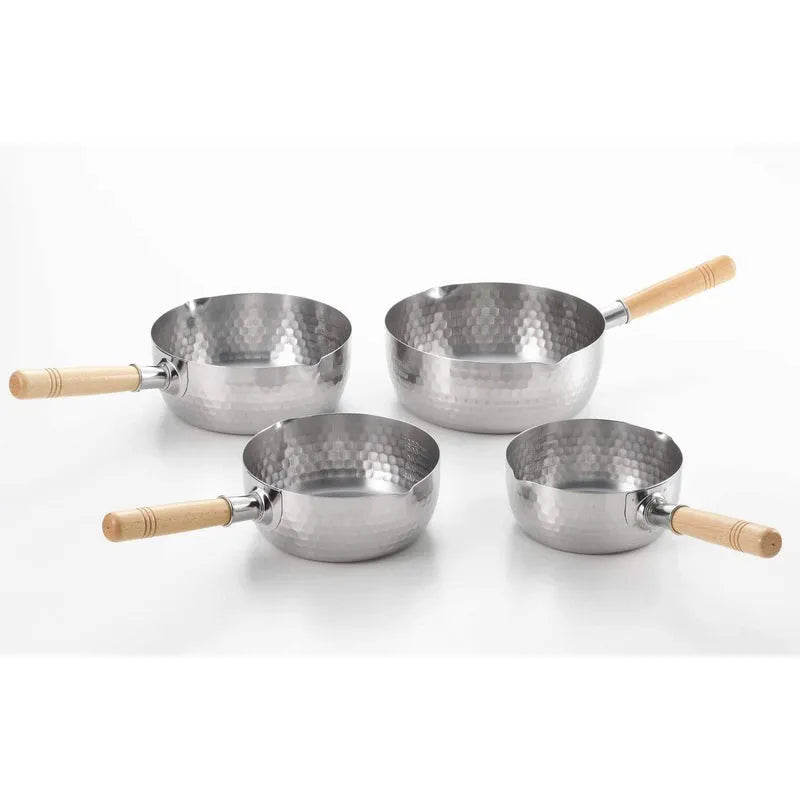 Casserole Yoshikawa Yukihira 24 cm | 3,6 L | Acier inoxydable | Poignée en bois