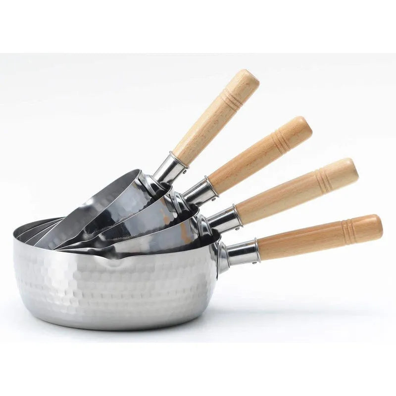 Casserole Yoshikawa Yukihira 24 cm | 3,6 L | Acier inoxydable | Poignée en bois