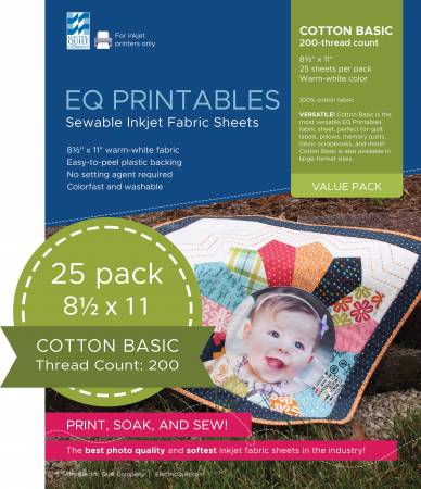 Feuilles de tissu à jet d'encre EQ Printables 8,5 po x 11 po