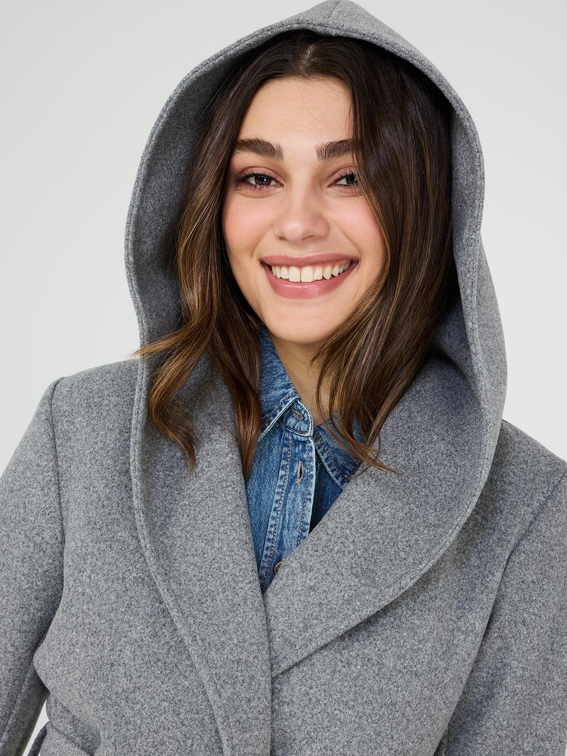 Manteau portefeuille à capuche