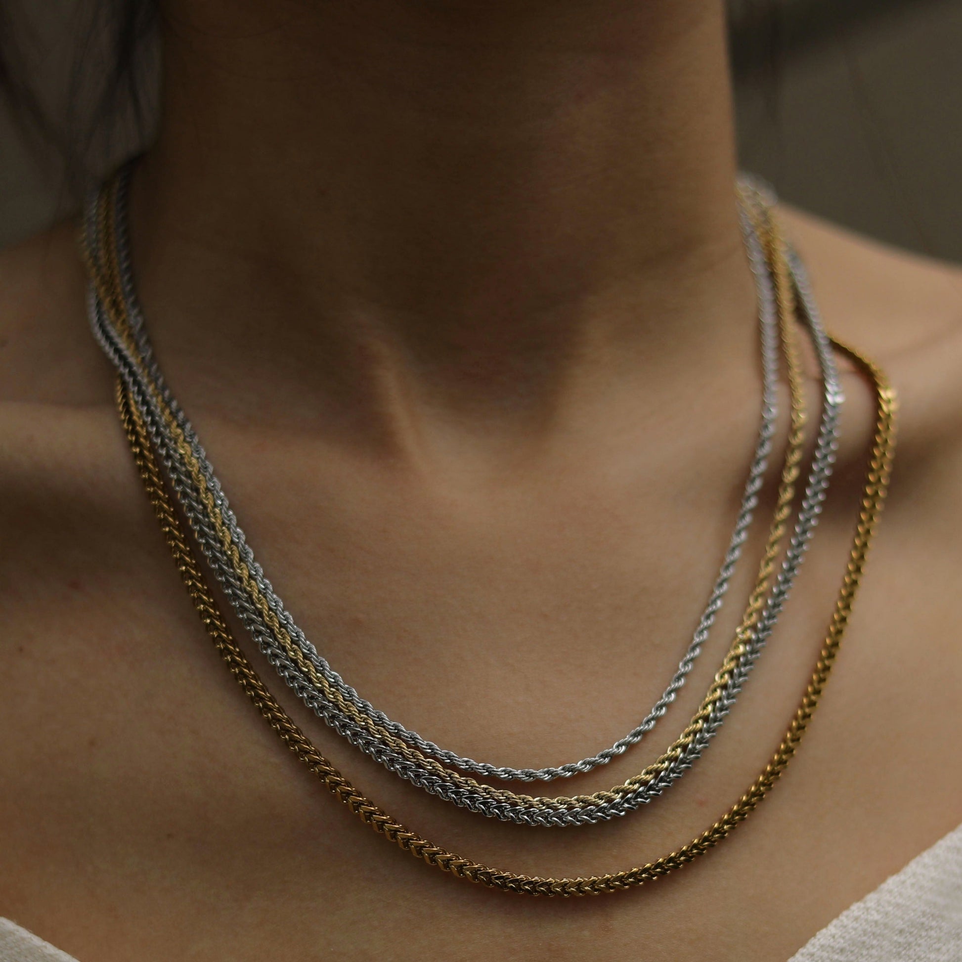 ULYANA: Rope Chain Gold Necklace - 20 Inches