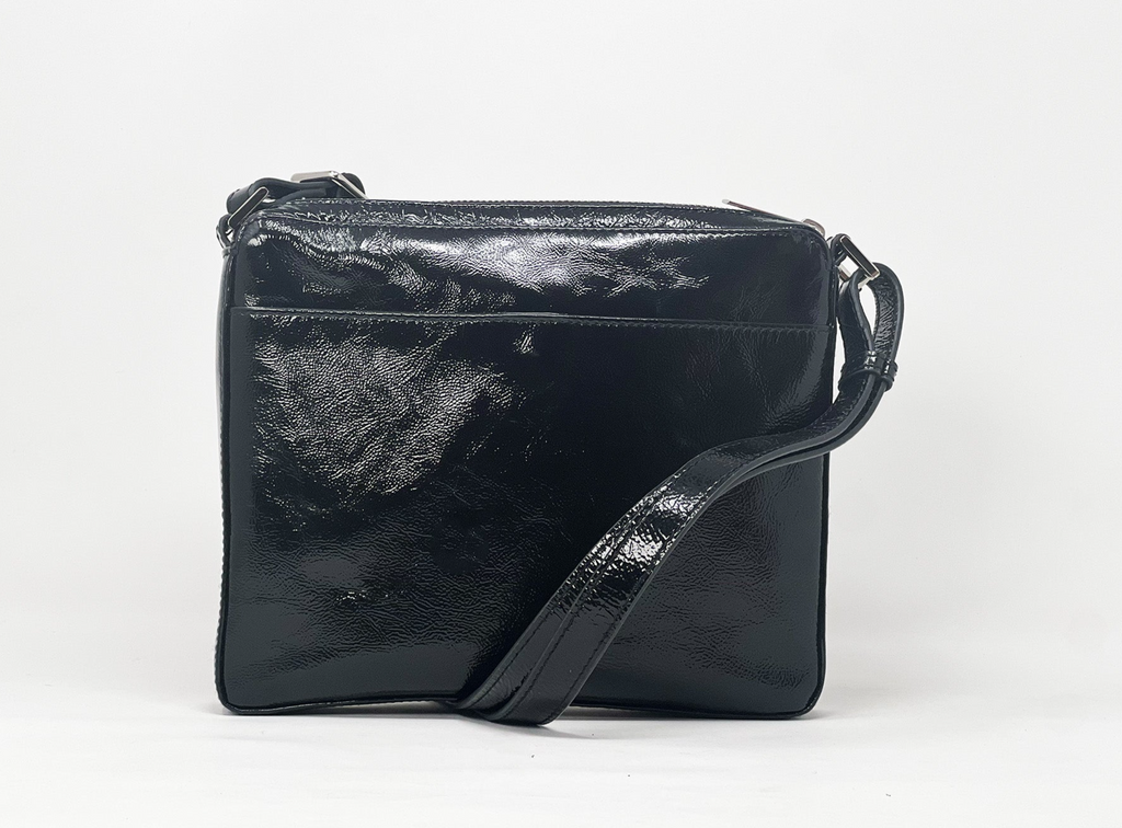 Black Patent Shoulder Bag | Gisèle Petit