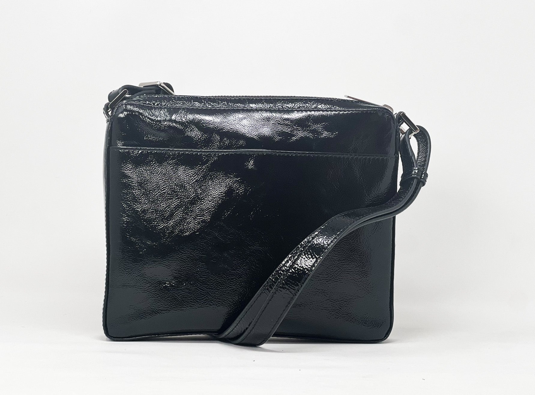 Black Patent Shoulder Bag | Gisèle Petit
