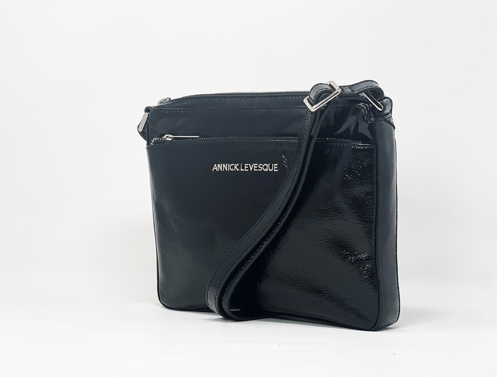 Black Patent Shoulder Bag | Gisèle Petit