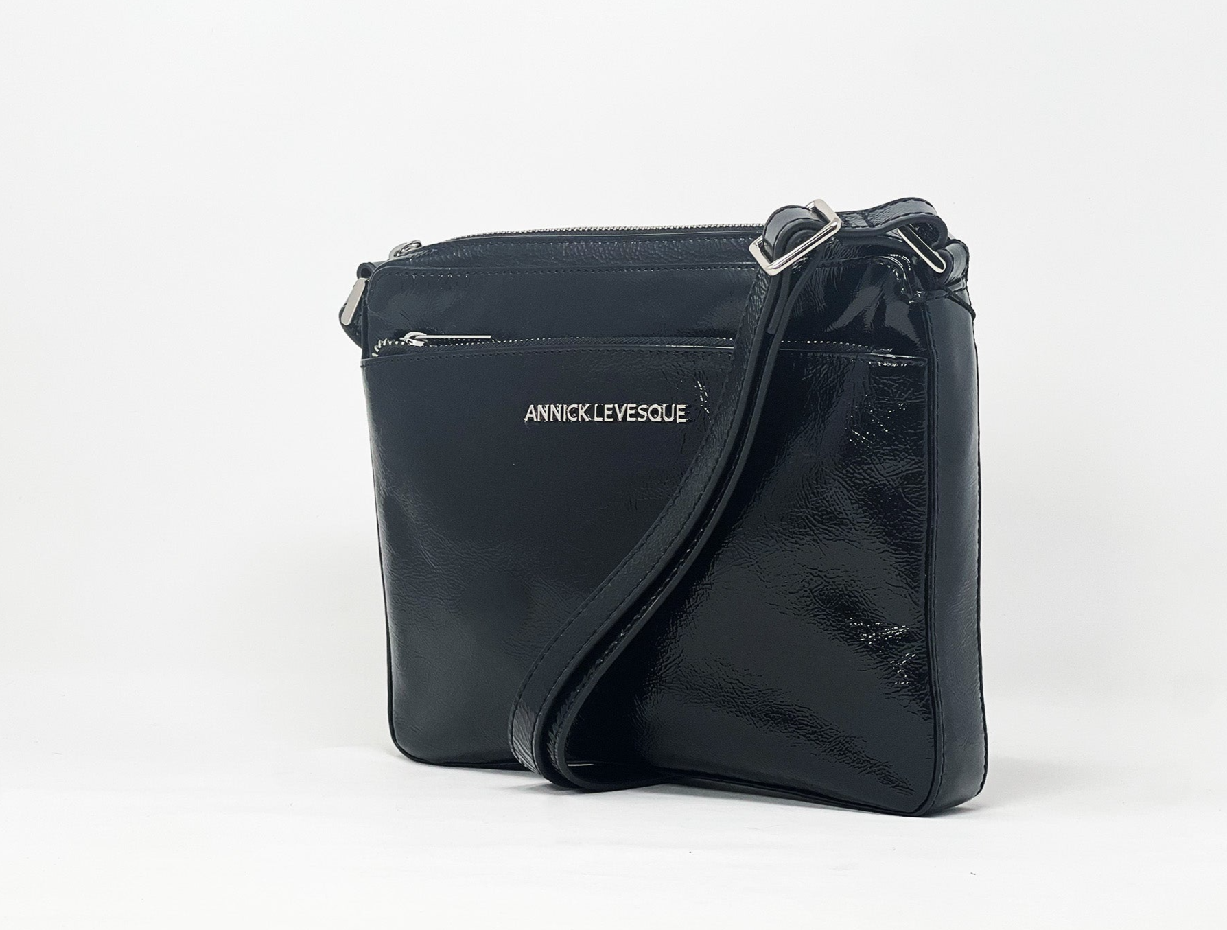 Black Patent Shoulder Bag | Gisèle Petit