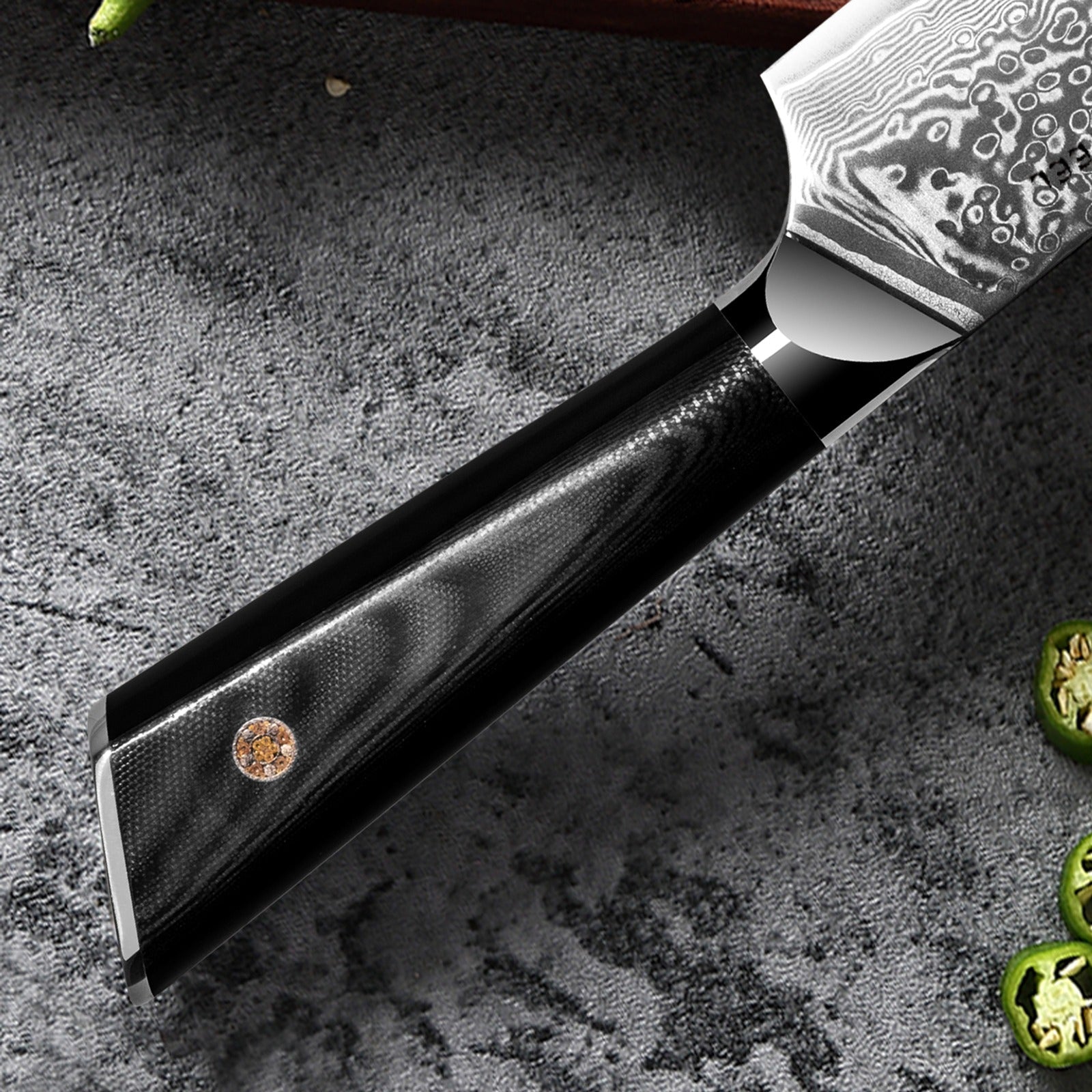 HAGAKURE 20 | Japanese Santoku Knife 8" - 67 Layer VG10 Steel