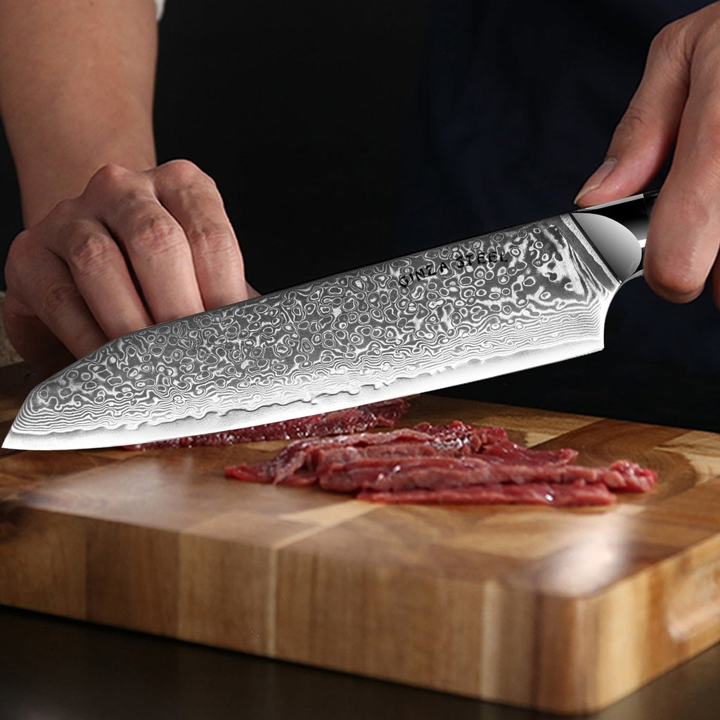 HAGAKURE 20 | Japanese Santoku Knife 8" - 67 Layer VG10 Steel