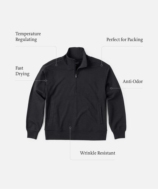 Pull Transit à fermeture éclair quart de tour en mérinos pour femme