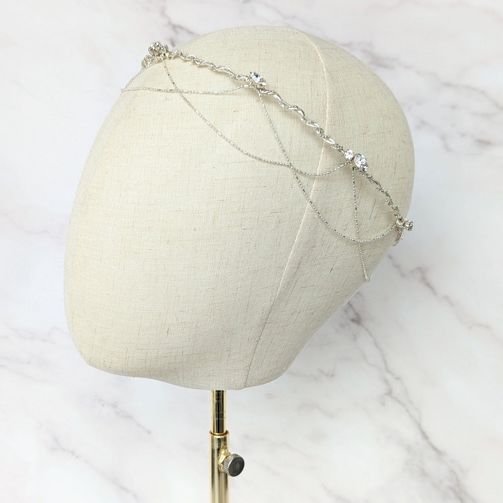 OLYMPIA Crystal Draped Bridal Crown