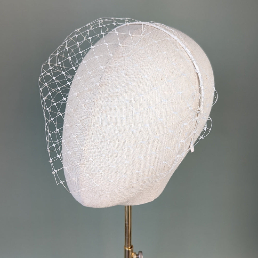 SARAH Ivory Bridal Birdcage Veil on Headband