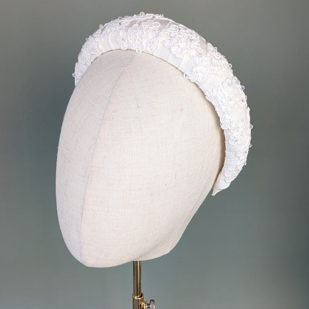 JUDY Beaded Vintage Lace Padded Headband