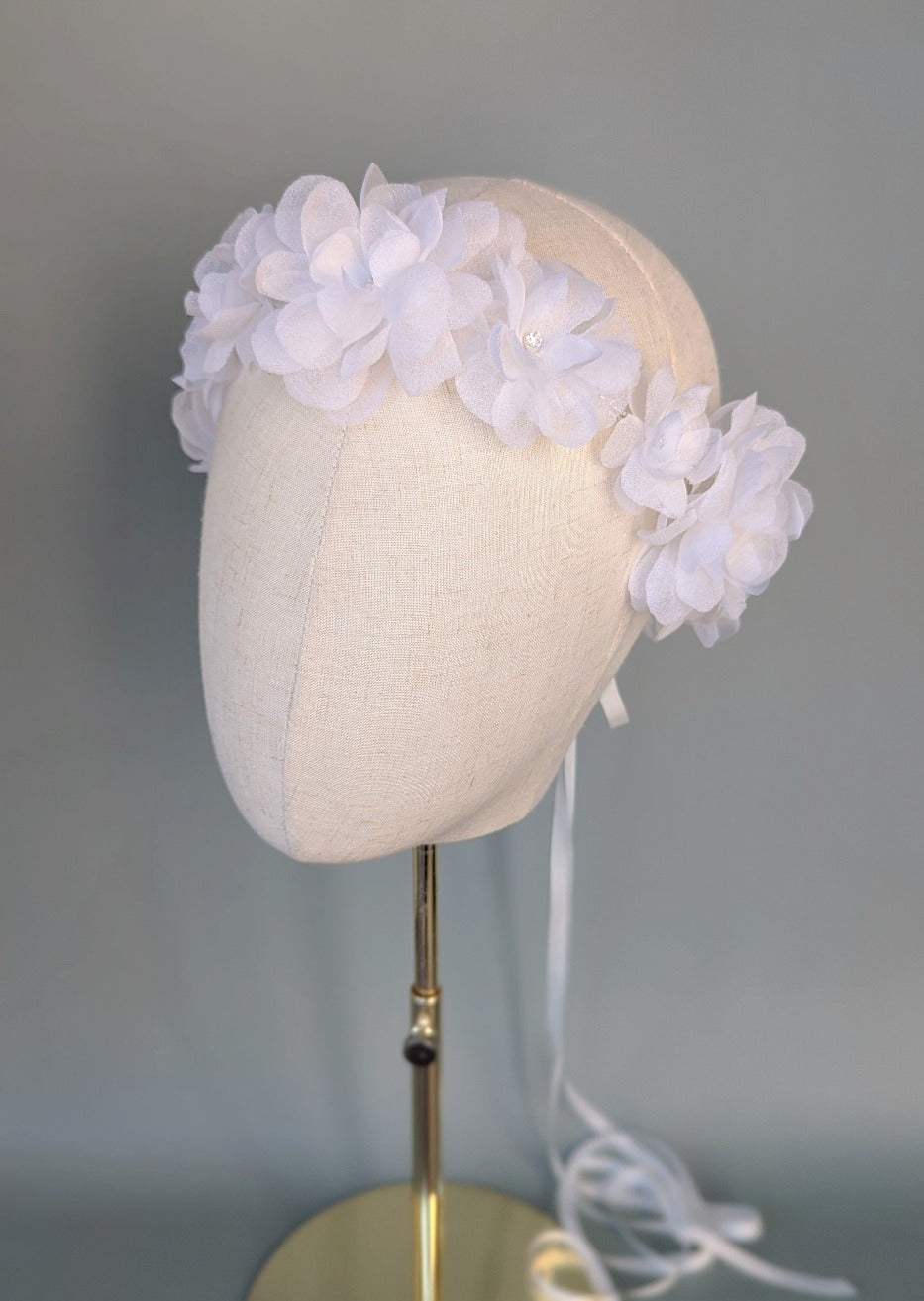 FARRAH Silk Flower Bridal Crown