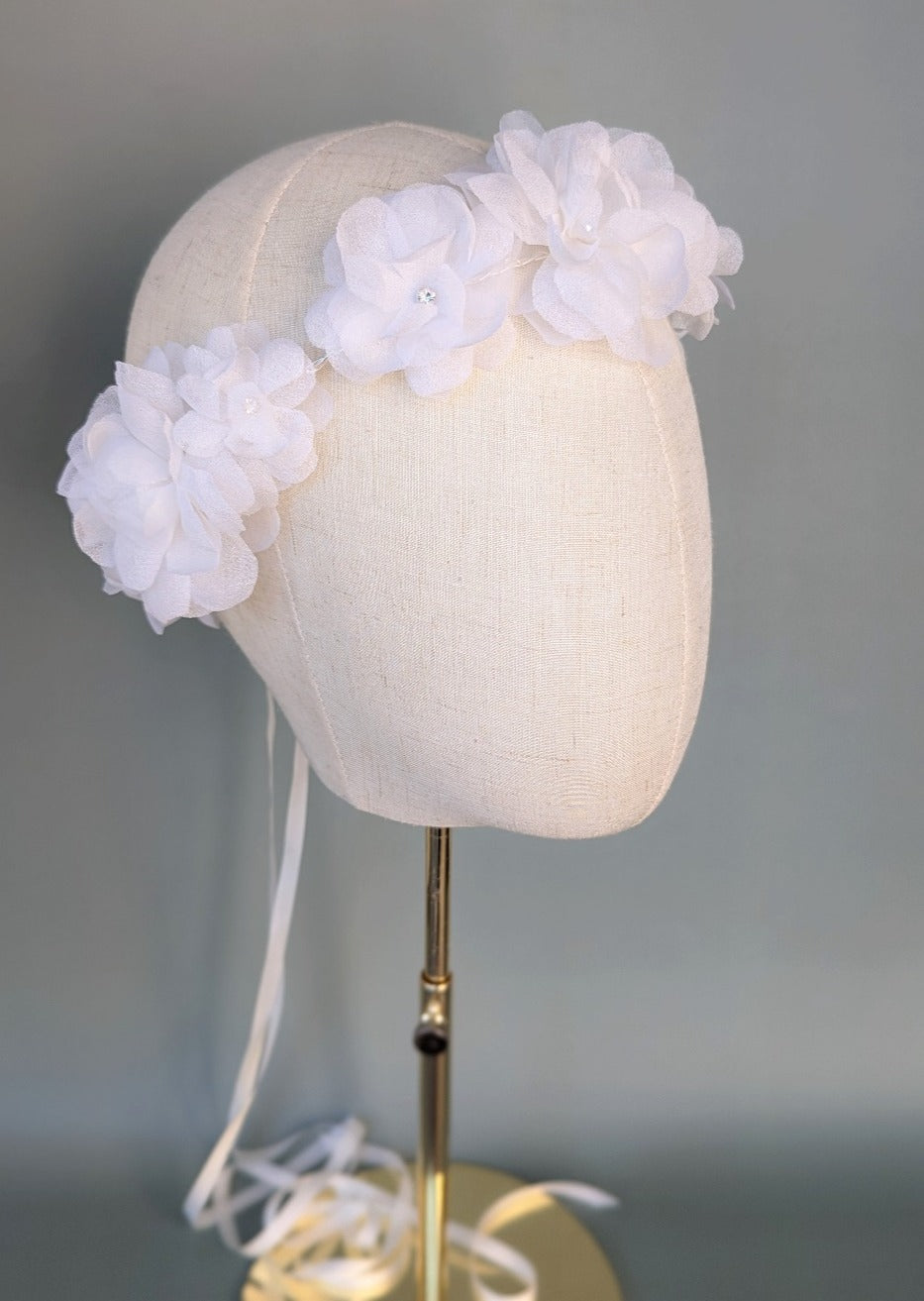 FARRAH Silk Flower Bridal Crown