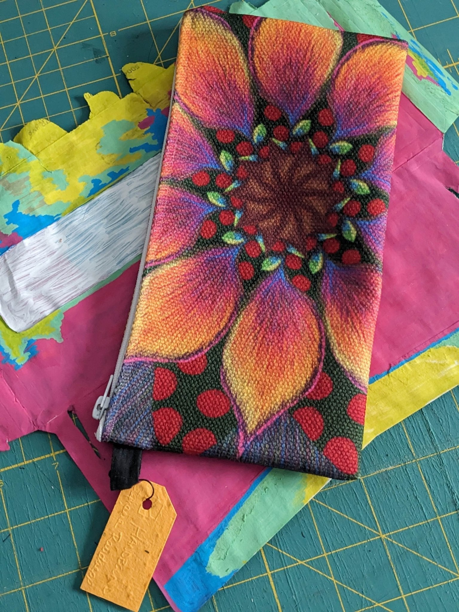 Zippered Cotton Canvas Pencil Case | Flower Power