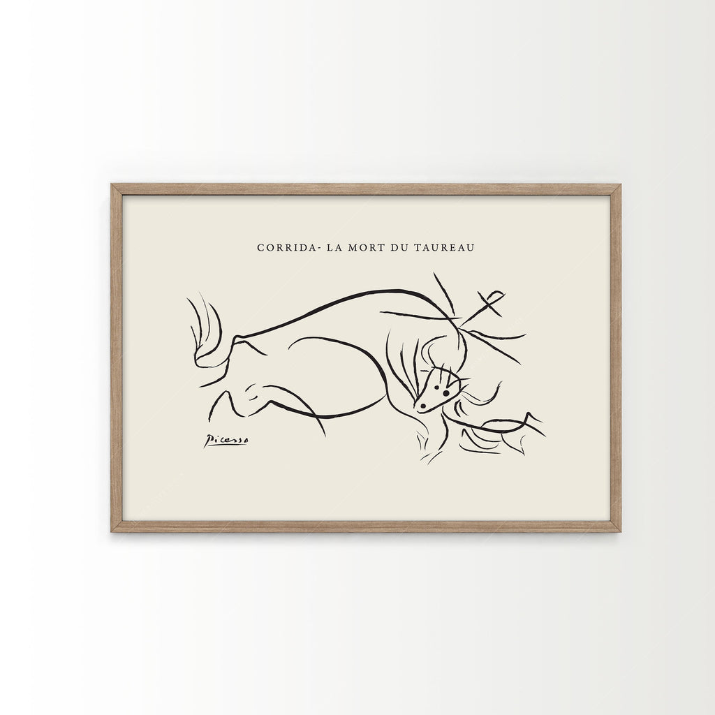Pablo Picasso Corrida La Mort du Taureau Print – Minimalist Line Art