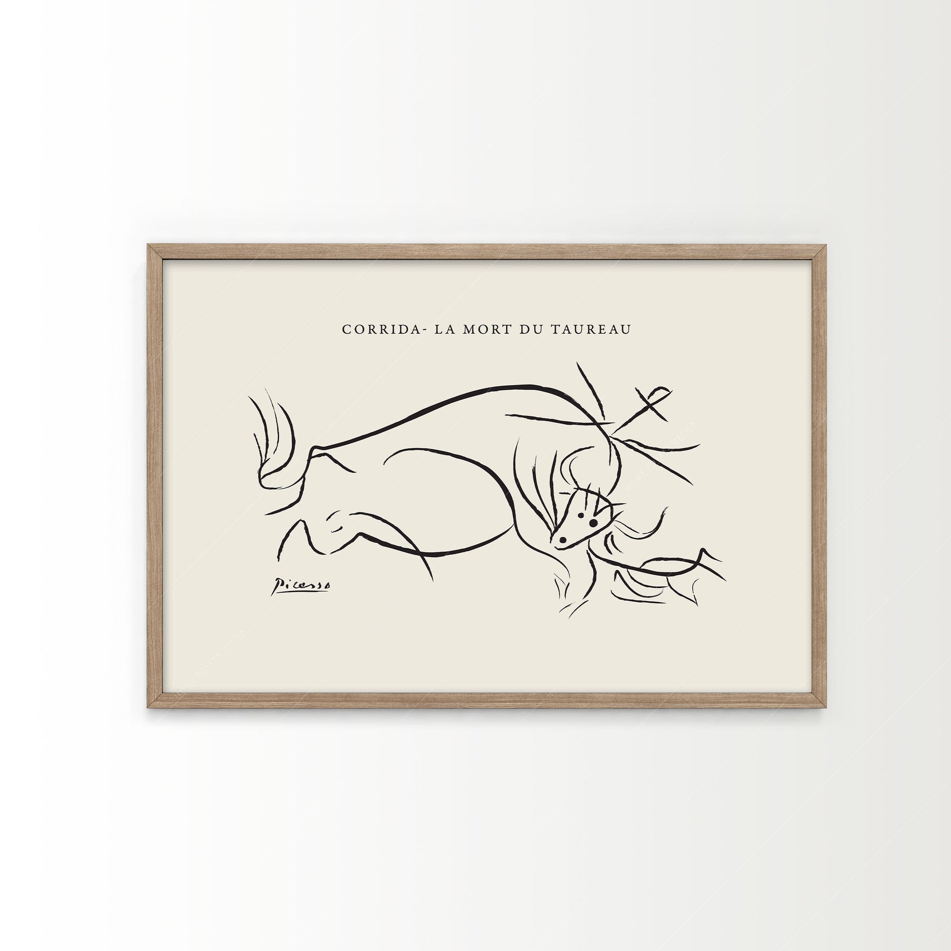 Pablo Picasso Corrida La Mort du Taureau Print – Minimalist Line Art