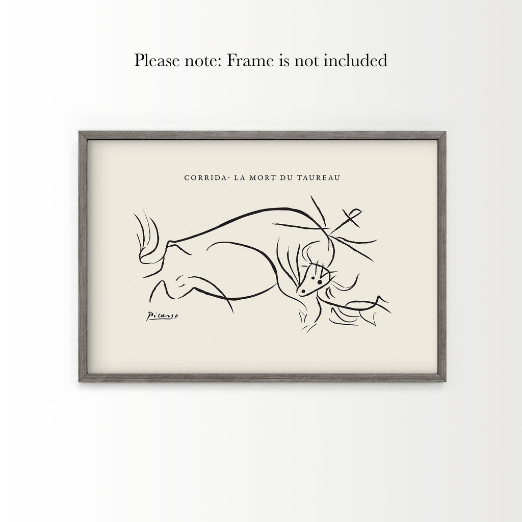 Pablo Picasso Corrida La Mort du Taureau Print – Minimalist Line Art
