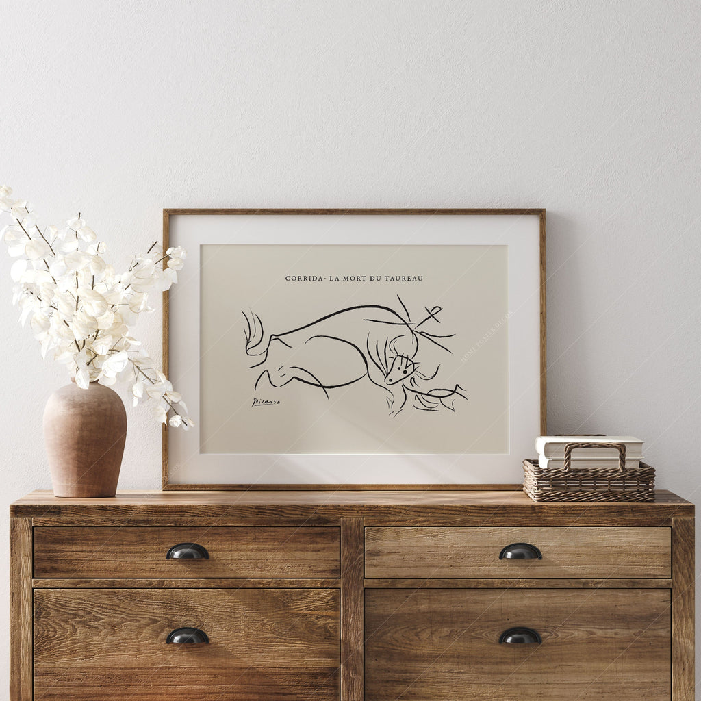 Pablo Picasso Corrida La Mort du Taureau Print – Minimalist Line Art