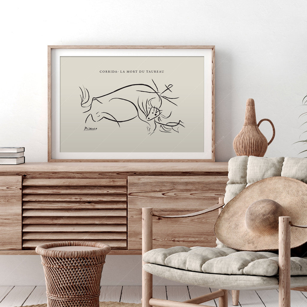 Pablo Picasso Corrida La Mort du Taureau Print – Minimalist Line Art