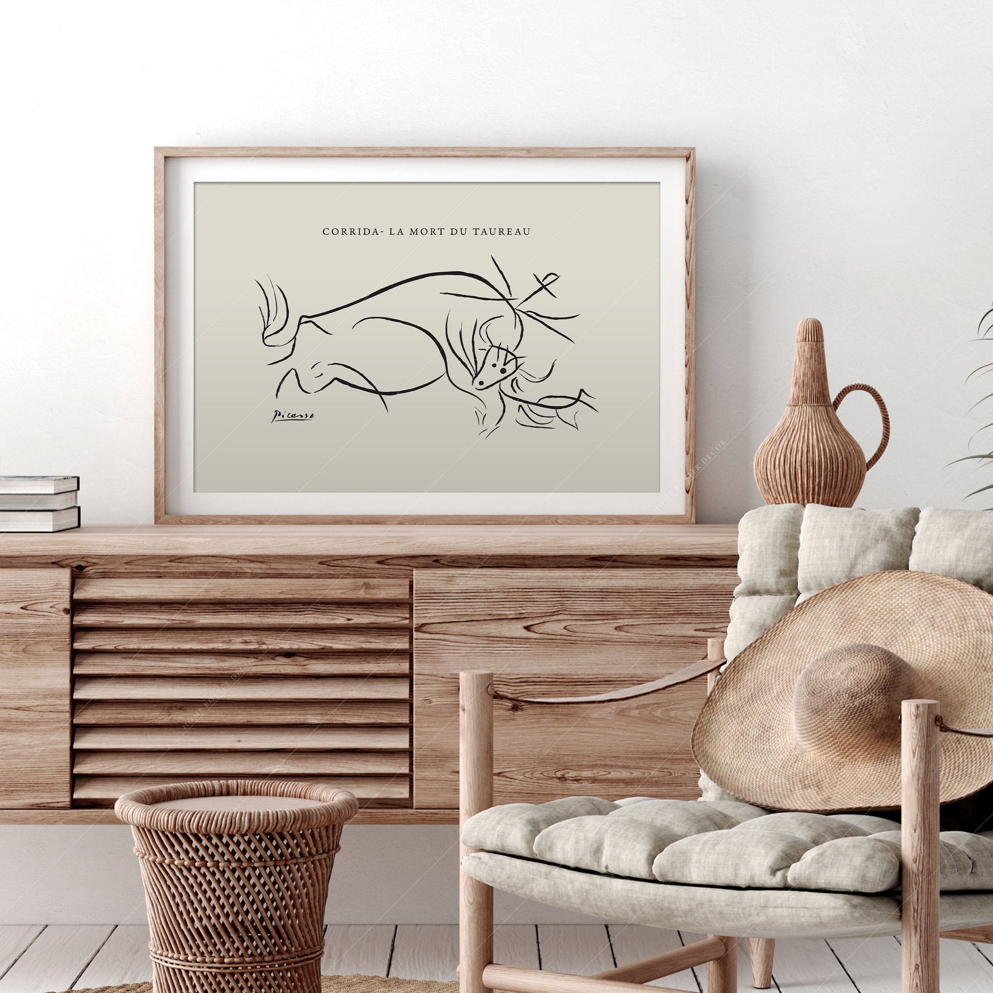 Pablo Picasso Corrida La Mort du Taureau Print – Minimalist Line Art