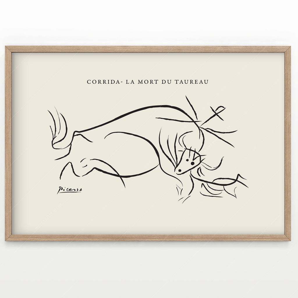 Pablo Picasso Corrida La Mort du Taureau Print – Minimalist Line Art