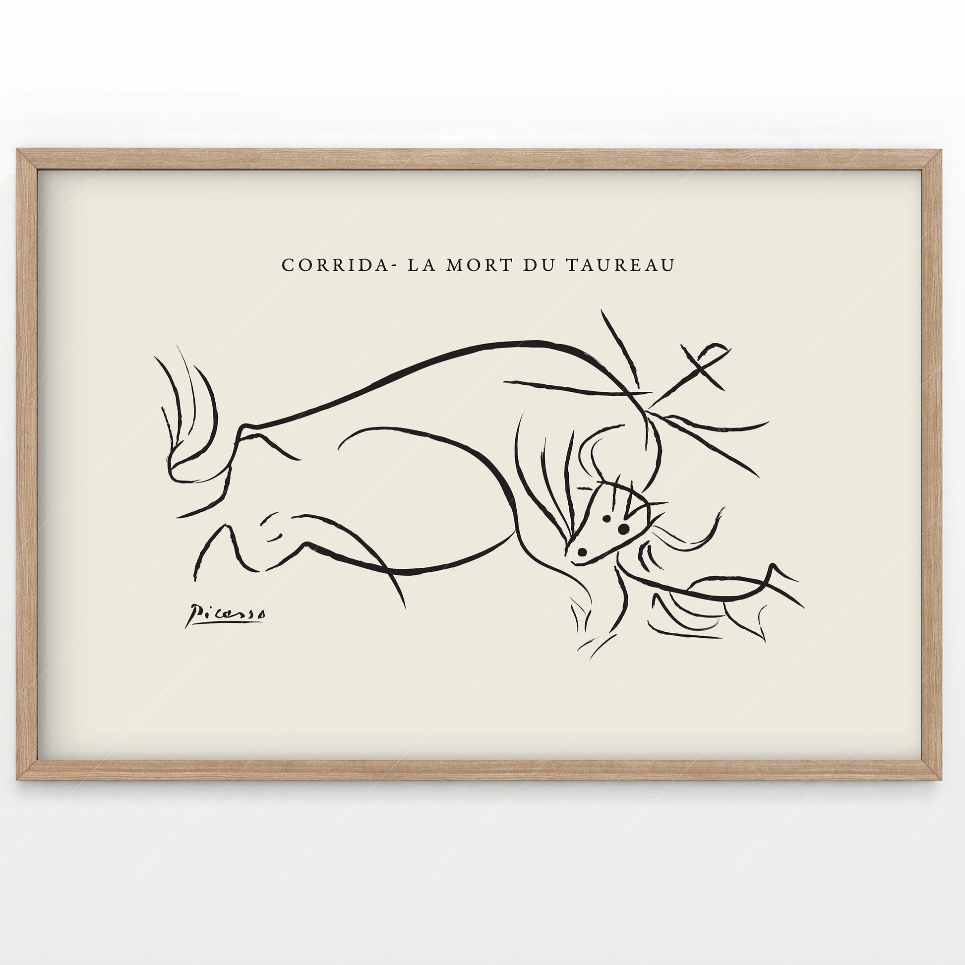 Pablo Picasso Corrida La Mort du Taureau Print – Minimalist Line Art