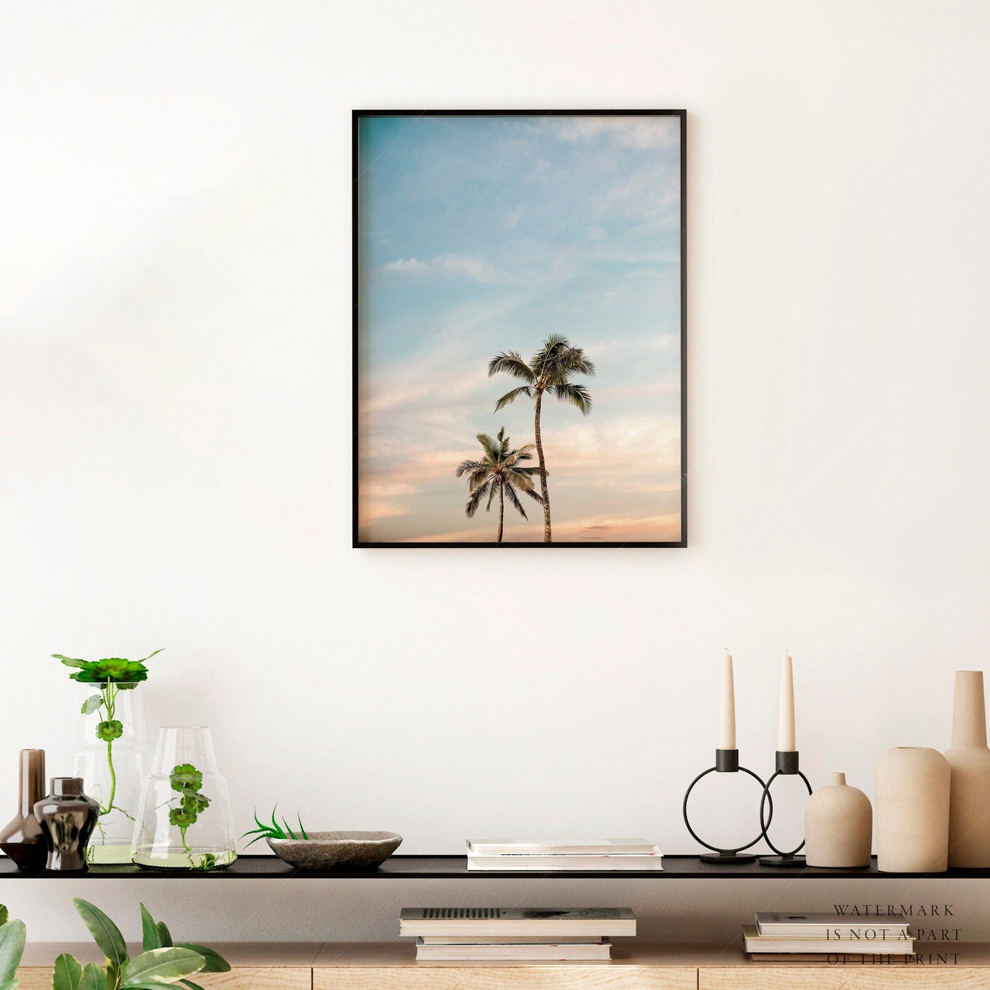 Palm Tree Photography Print – Tropical Coastal Wall Art Decor