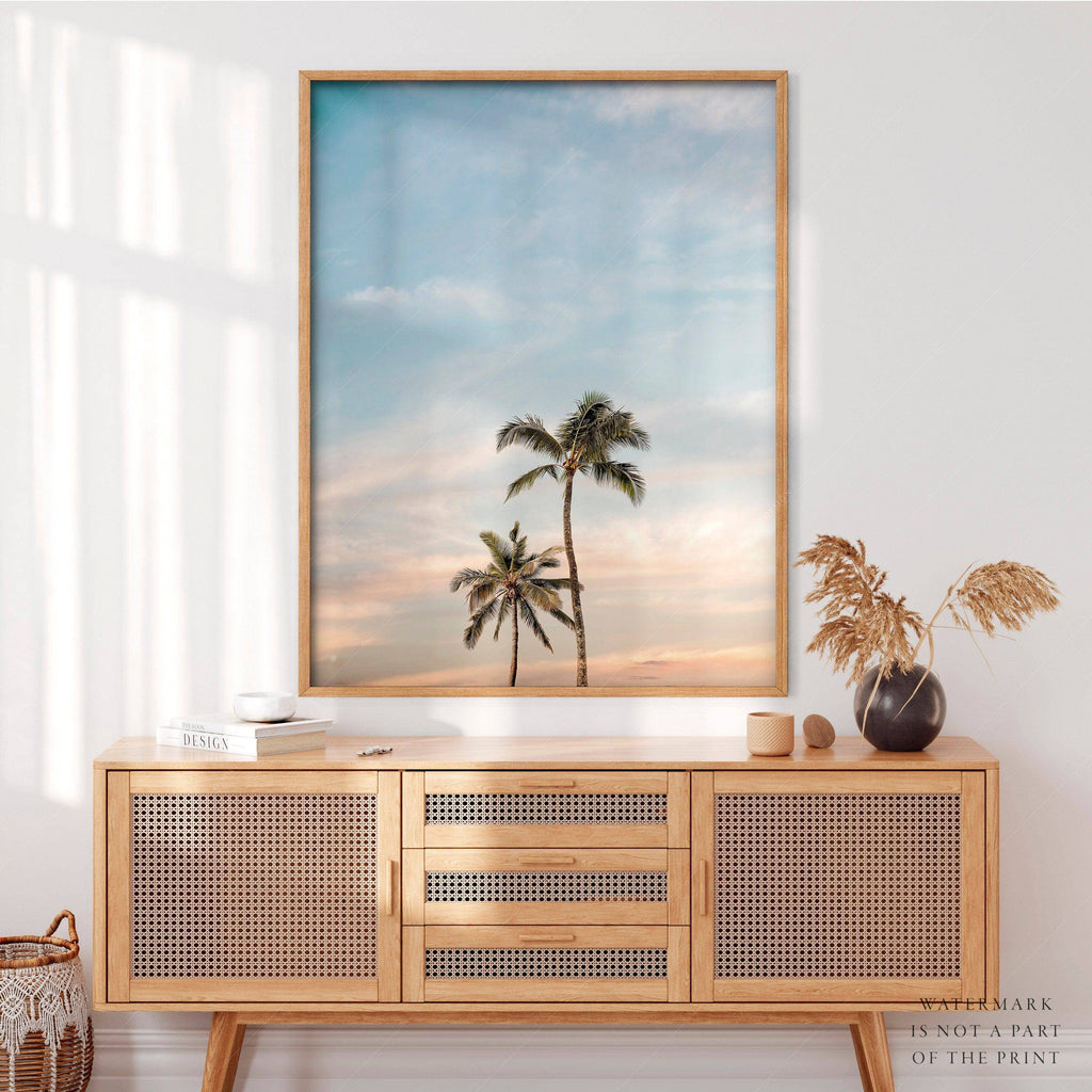 Palm Tree Photography Print – Tropical Coastal Wall Art Decor