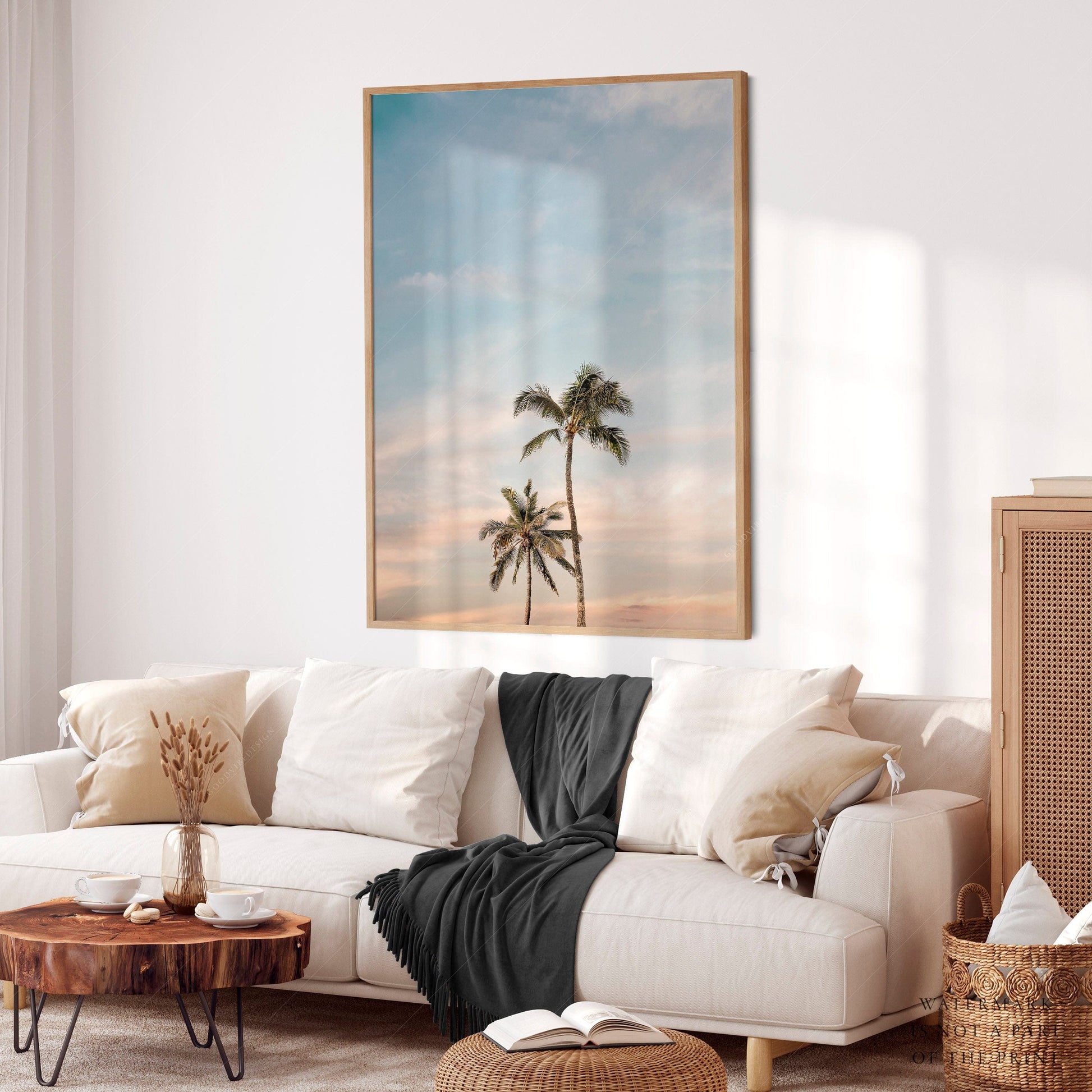 Palm Tree Photography Print – Tropical Coastal Wall Art Decor