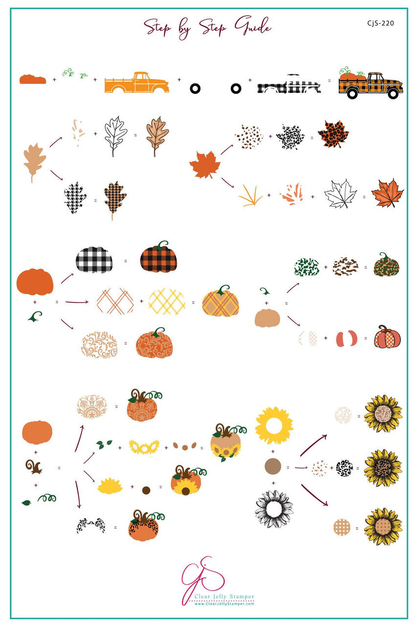 Clear Jelly Stamper - Patterned Pumpkins