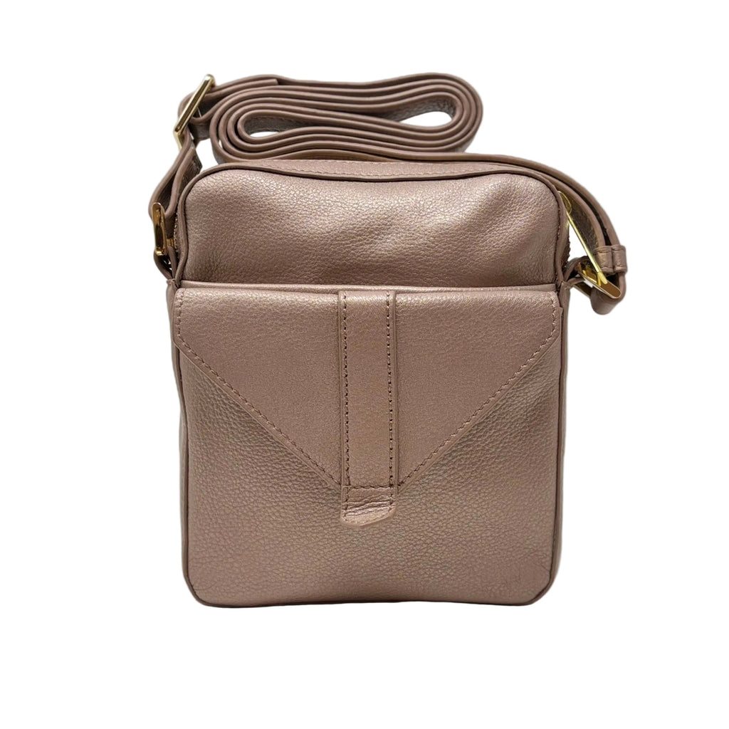 Small Platinum Pink Leather Bag — Nadine