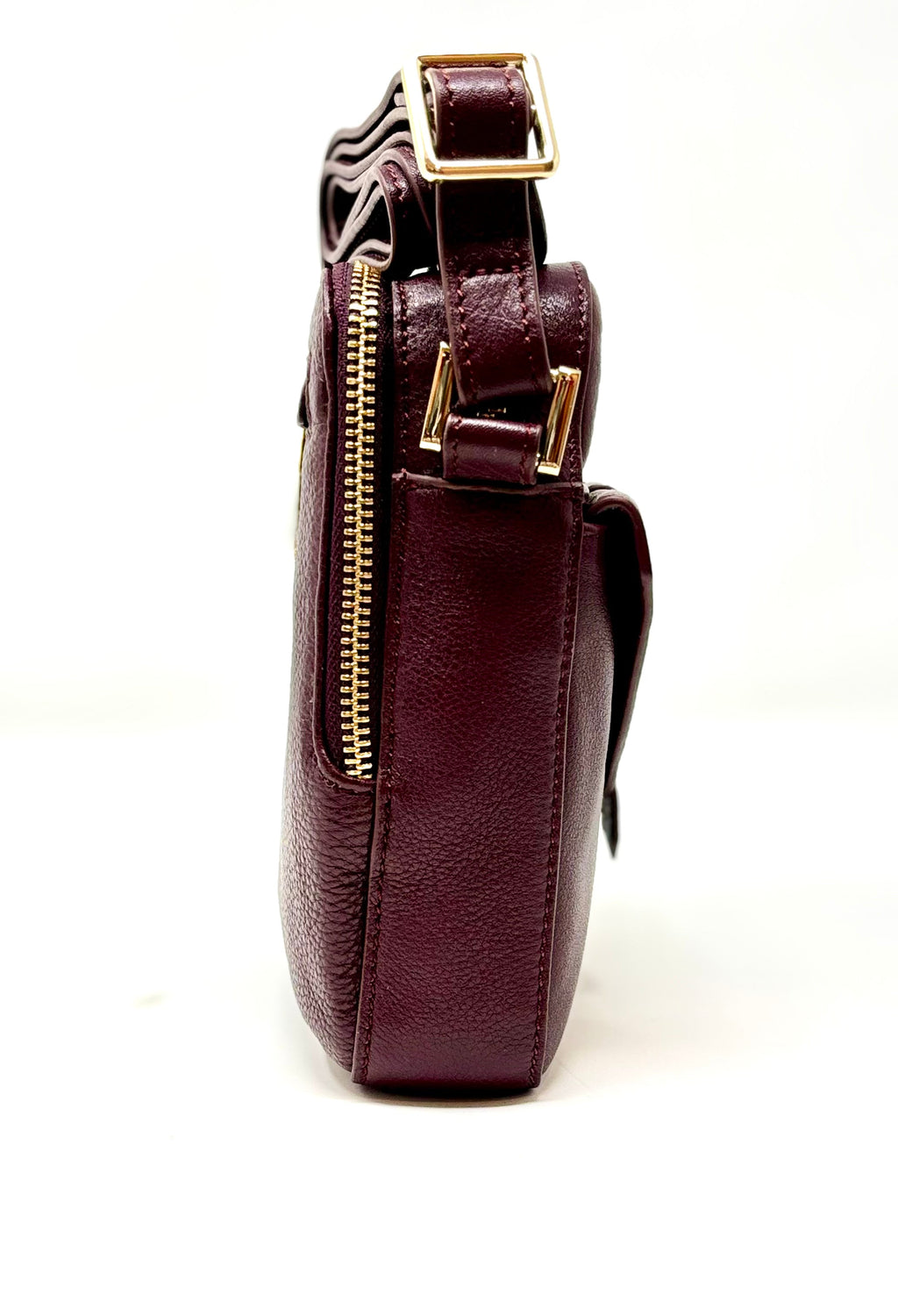 Small Eggplant Leather Bag — Nadine