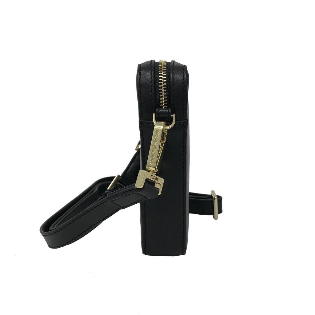 Small Black Leather Crossbody Bag | Marie-Pierre