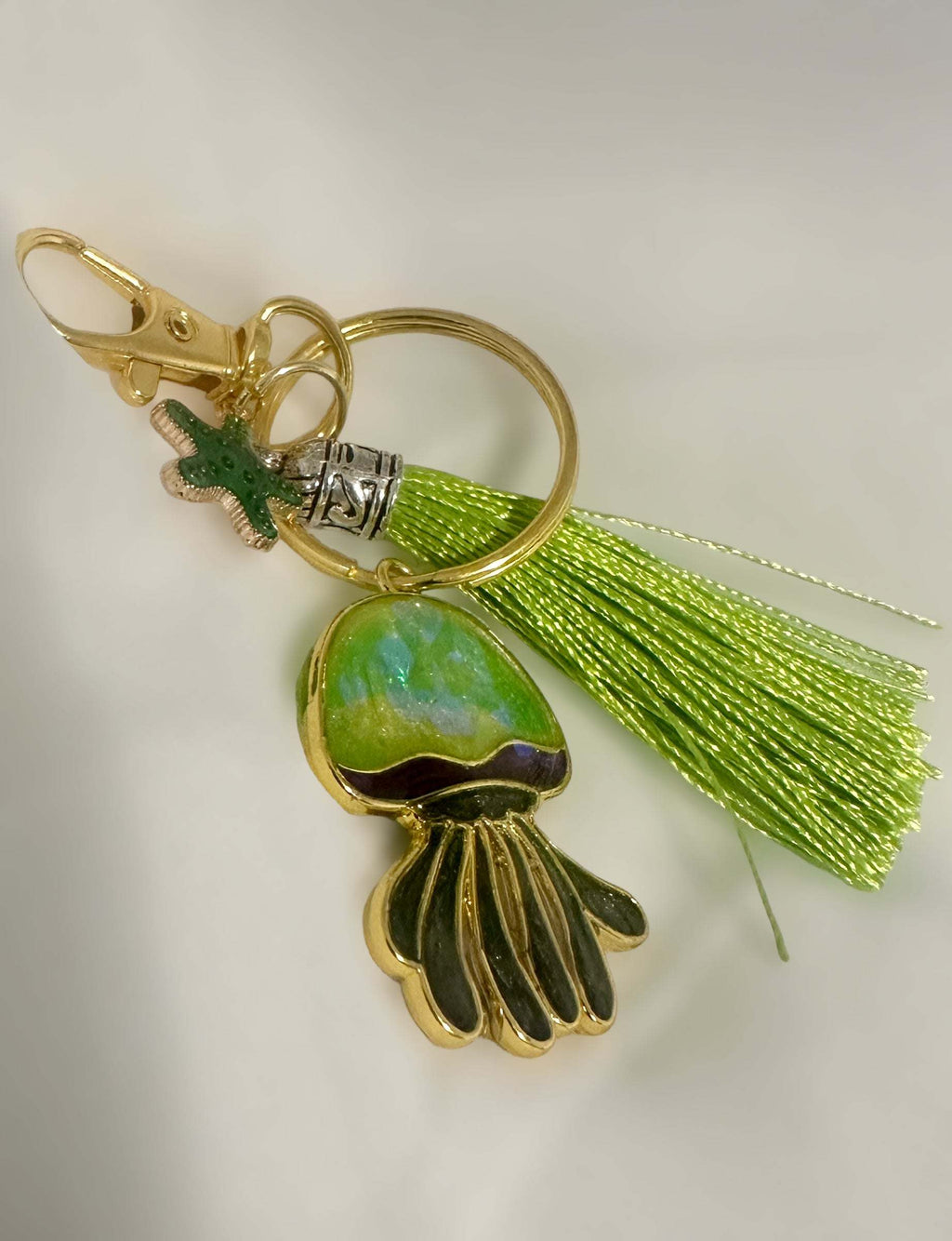 Jellyfish Glow Bag Charm / Keychain – Handmade Resin Jellyfish Charm