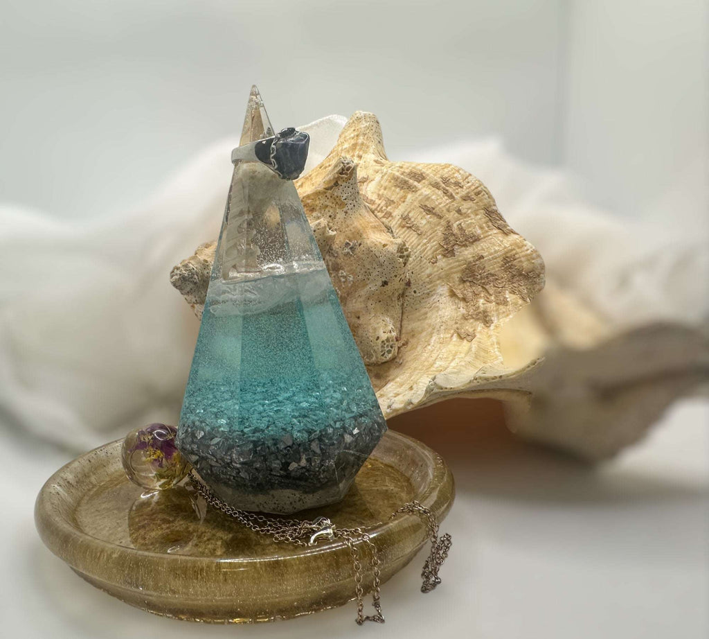 Seaside Serenity Ring Holder - Handmade Ocean Vibes with Tray - Set 2