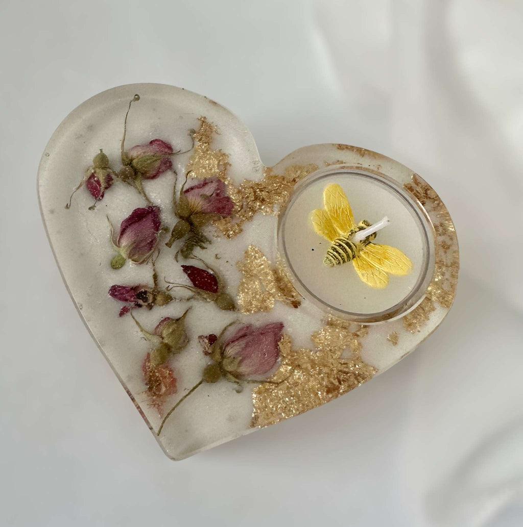 Photophore en forme de bouton de rose