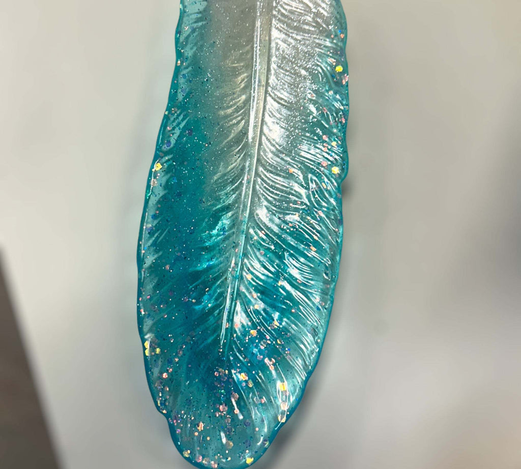 Plateau en plumes - Élégance à plumes - Plateaux en forme de plumes fabriqués à la main