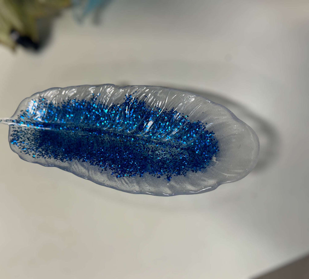 Plateau en plumes - Élégance à plumes - Plateaux en forme de plumes fabriqués à la main