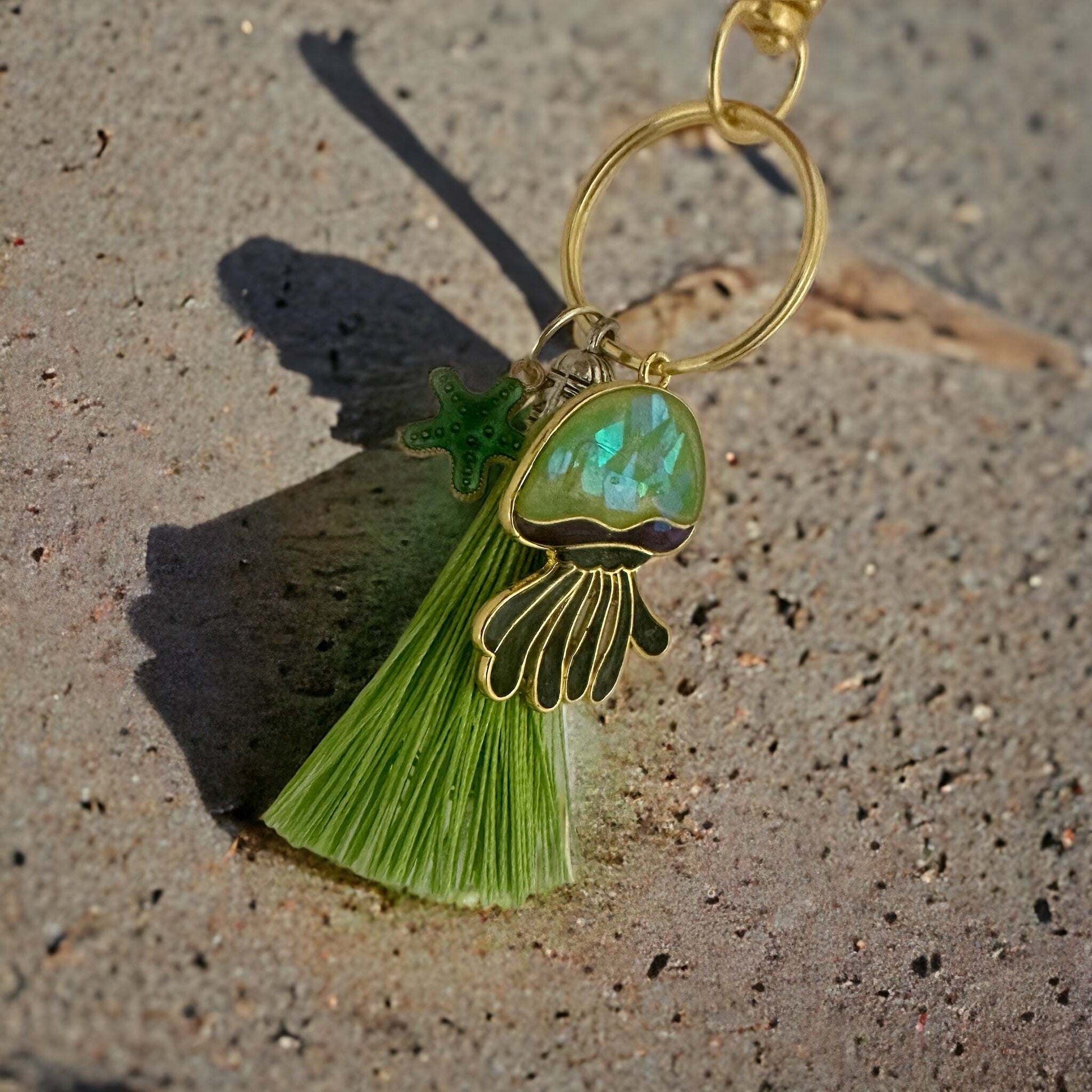 Jellyfish Glow Bag Charm / Keychain – Handmade Resin Jellyfish Charm