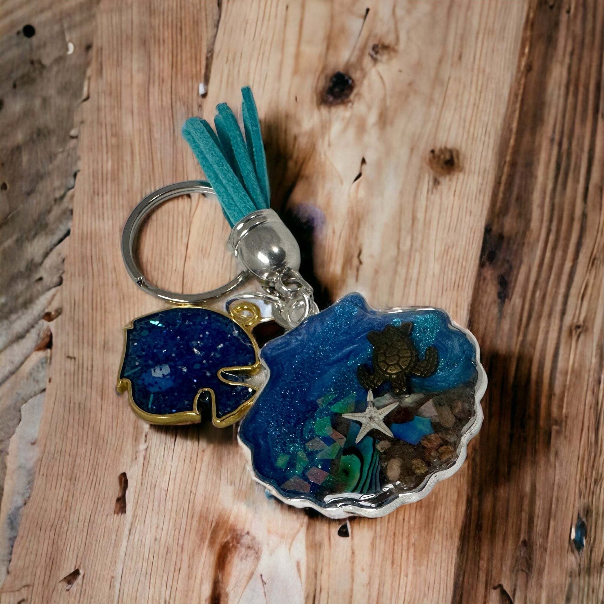 Ocean-Inspired Seashell Bag Charm & Keychain: Handmade Coastal Charm