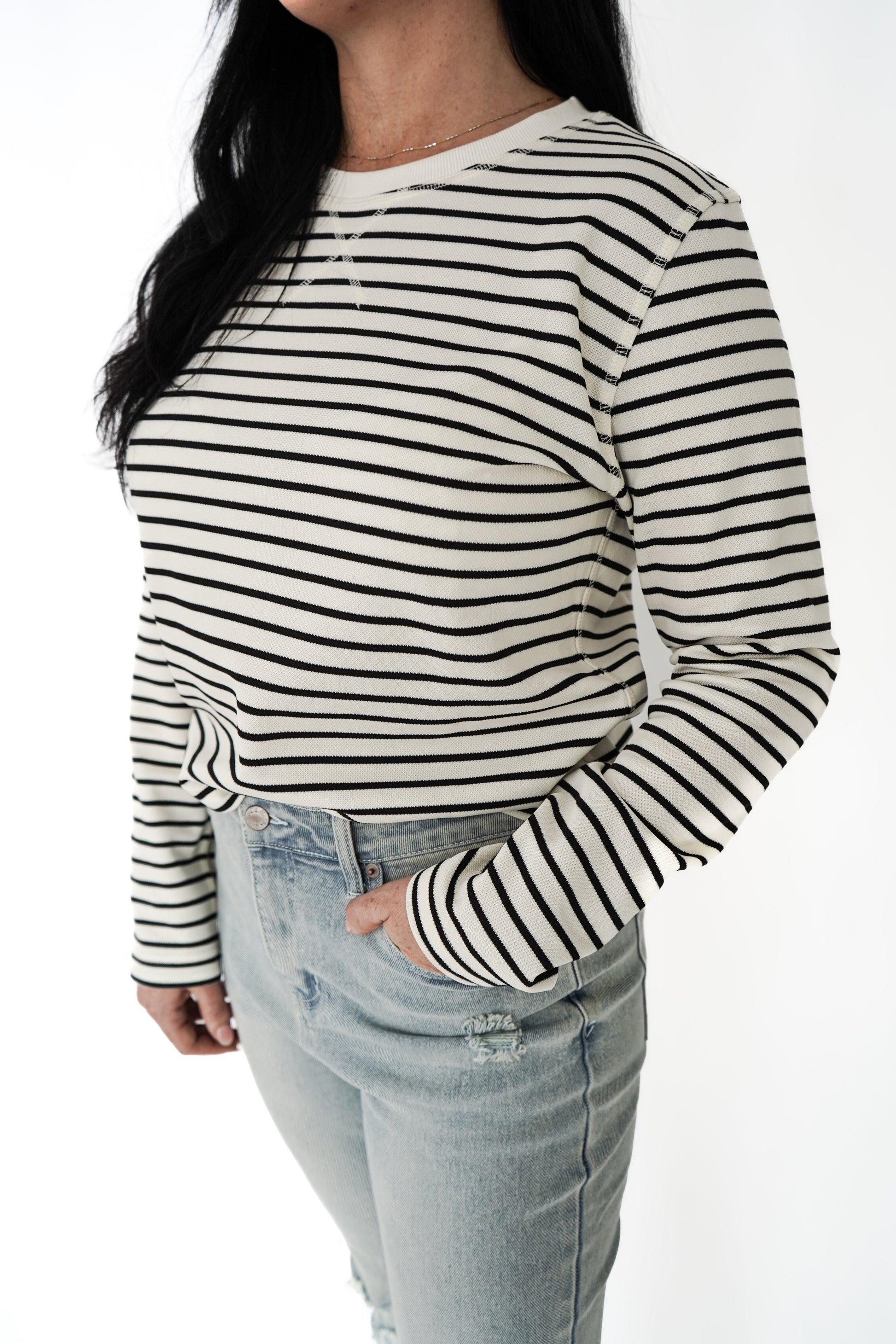 Long Sleeve Striped - White