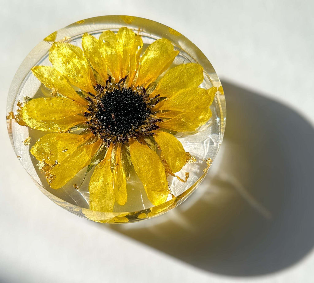 Dessous de verre tournesol Golden Blooms - Décoration d'intérieur élégante avec accent tournesol