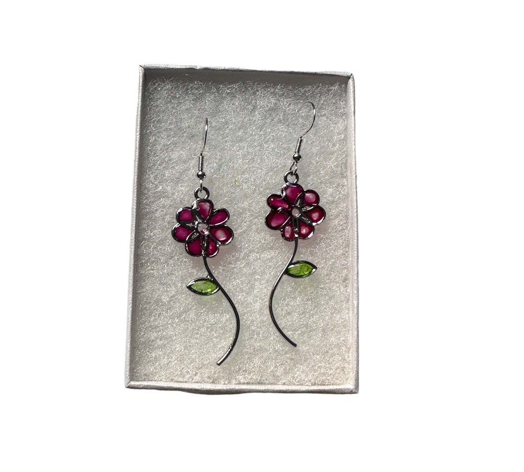 Handmade Quartz Blossom Resin Earrings - Bloom with Nature's Energy
