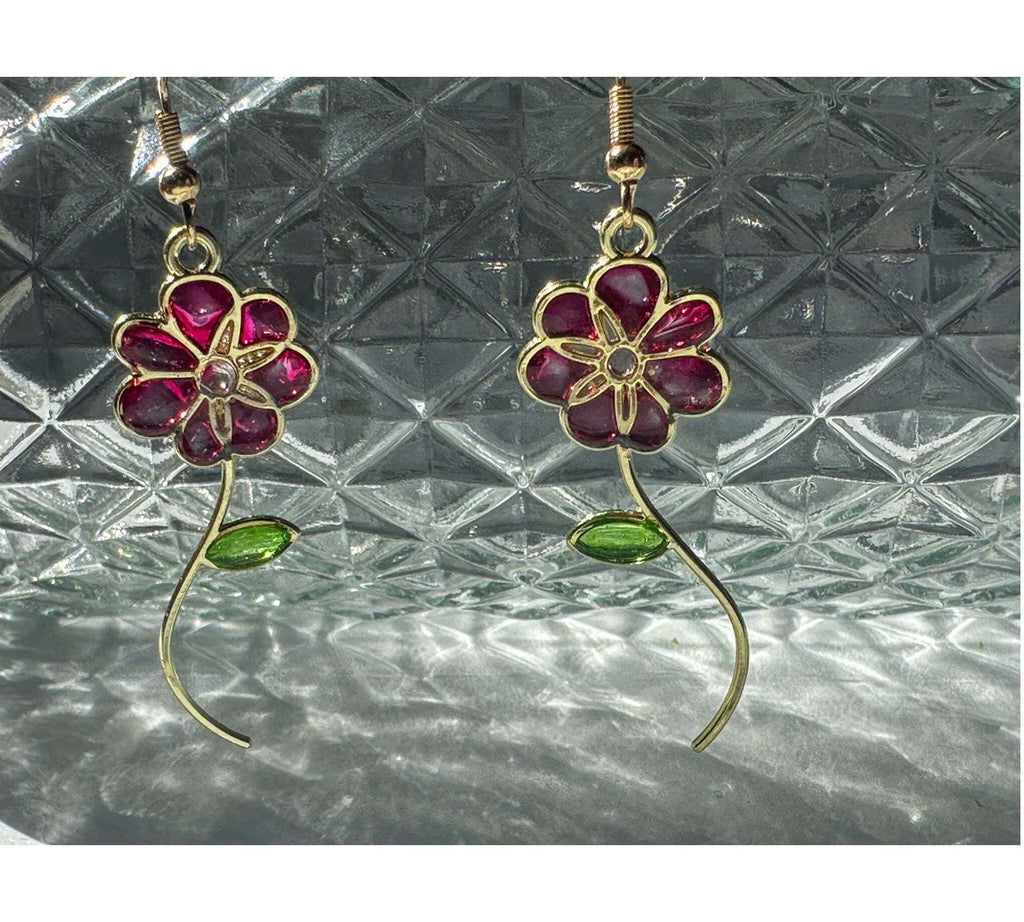 Handmade Quartz Blossom Resin Earrings - Bloom with Nature's Energy