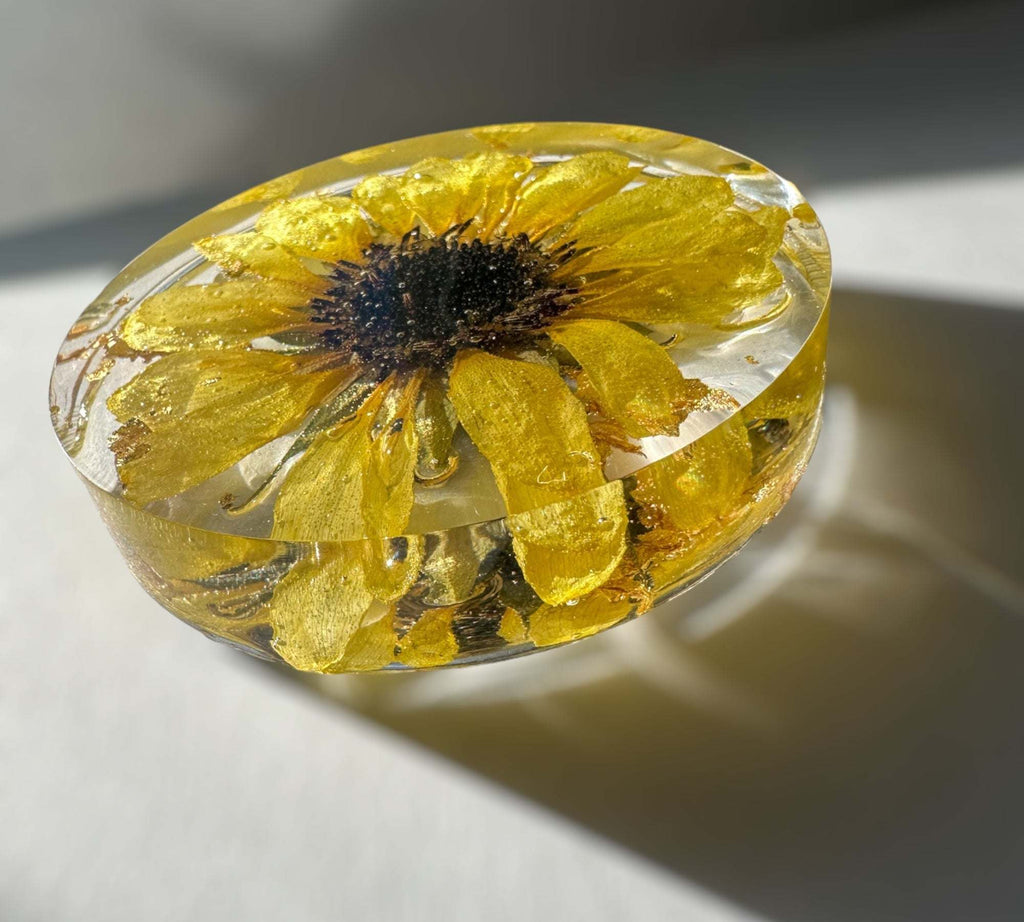 Dessous de verre tournesol Golden Blooms - Décoration d'intérieur élégante avec accent tournesol