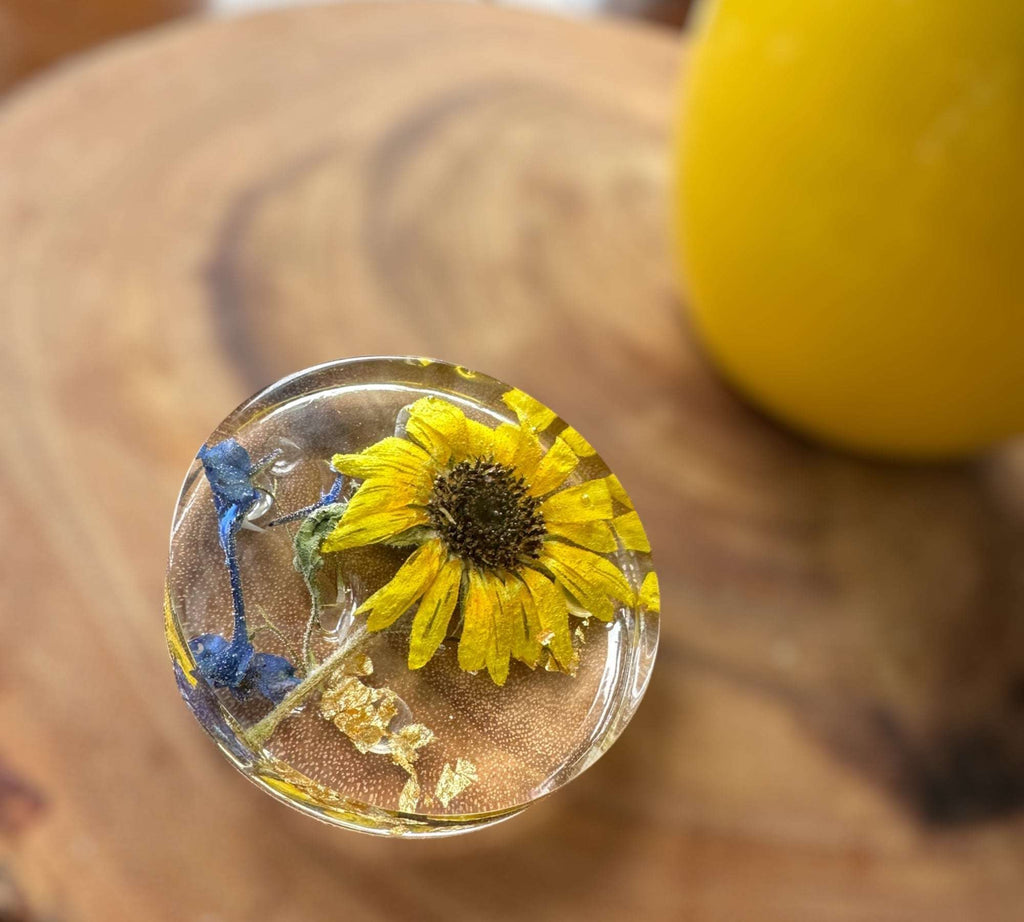 Dessous de verre tournesol Golden Blooms - Décoration d'intérieur élégante avec accent tournesol