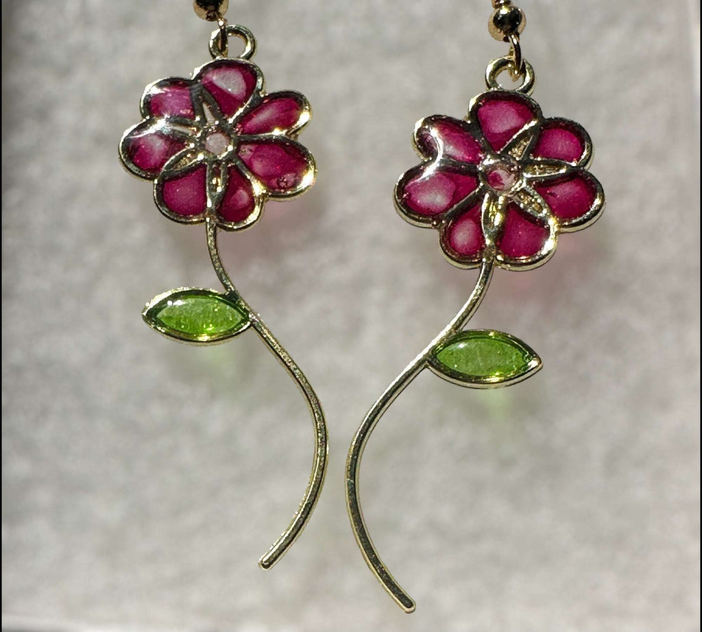 Handmade Quartz Blossom Resin Earrings - Bloom with Nature's Energy
