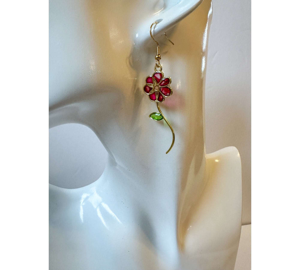 Handmade Quartz Blossom Resin Earrings - Bloom with Nature's Energy