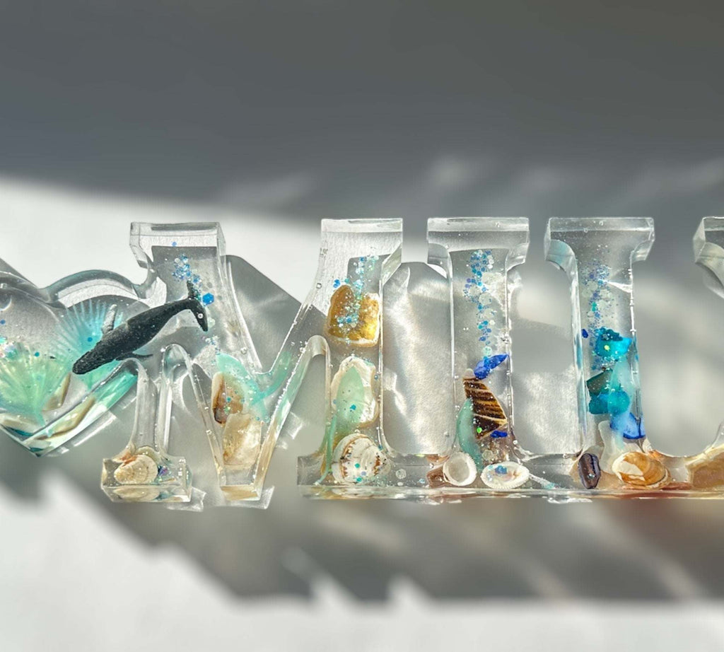 FAMILLE et coquillages - Panneau décoratif autoportant inspiré de l'océan